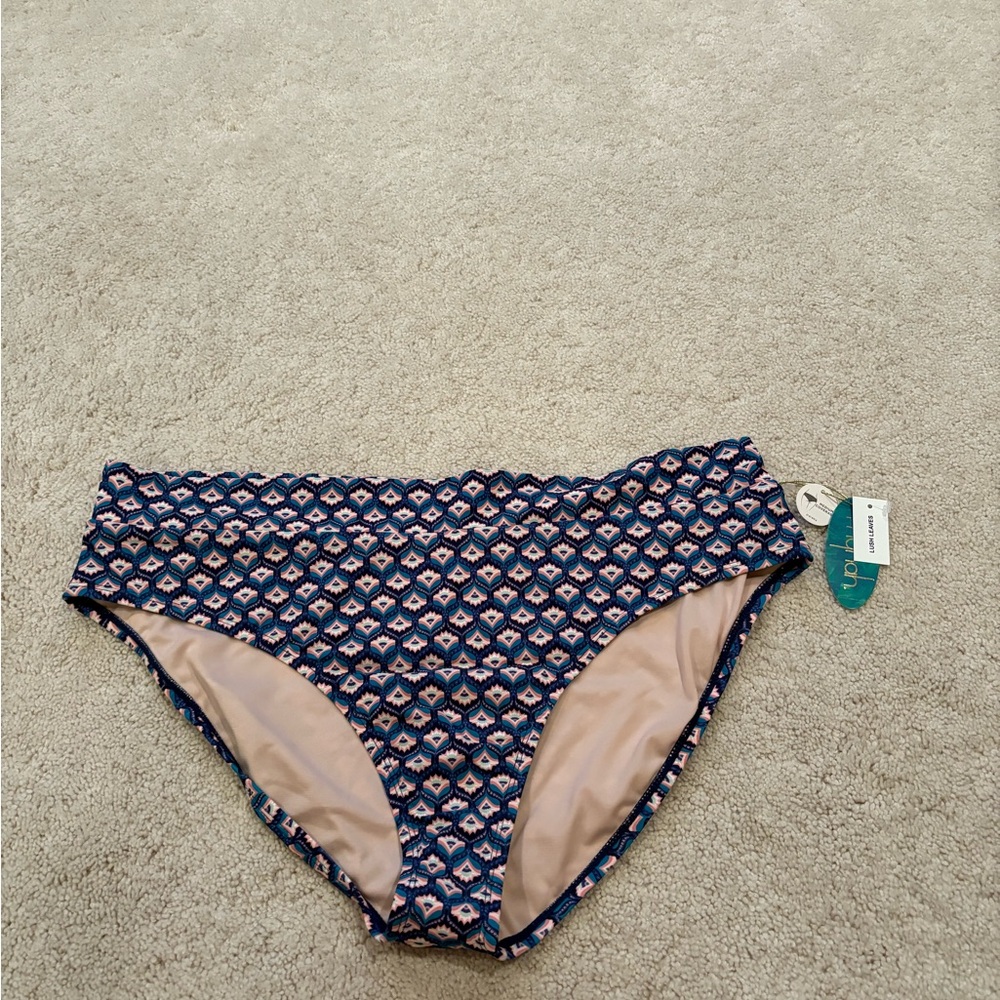 Geometric Blue and Pink Bikini Bottoms